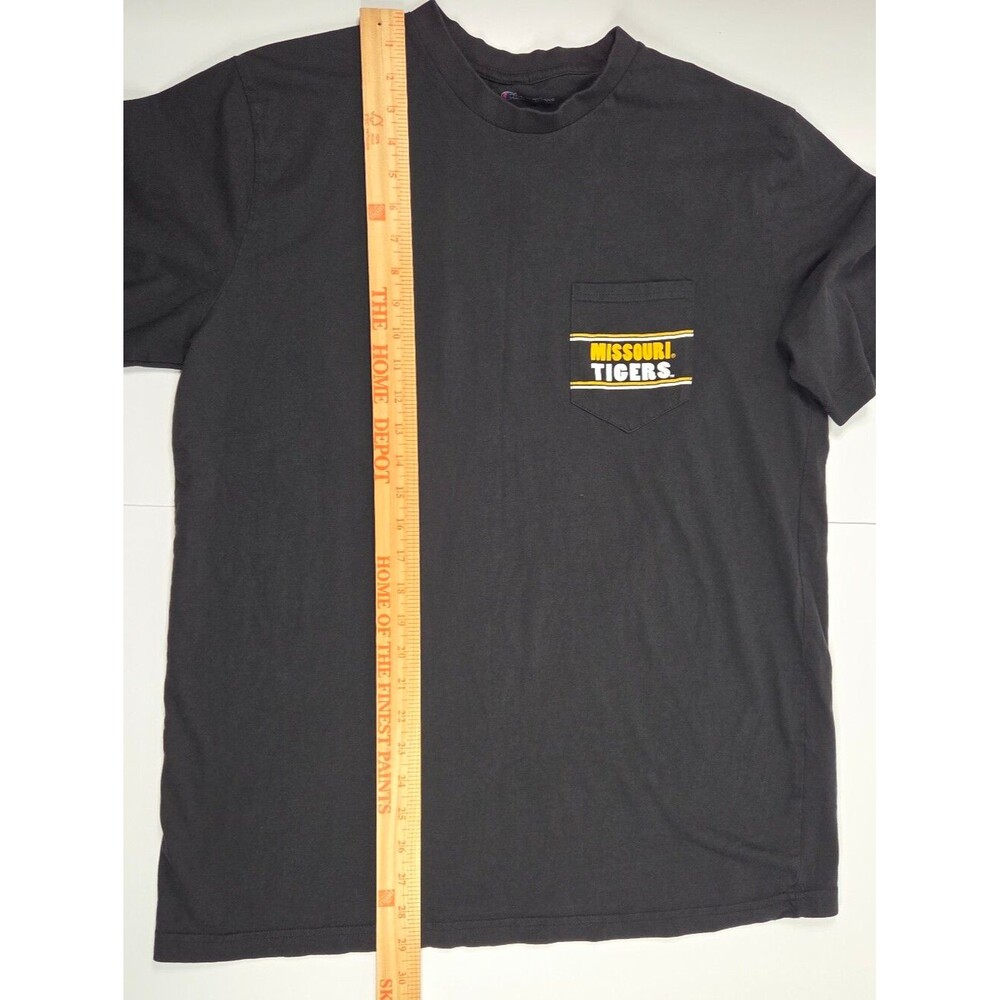 Champion Mizzou Missouri Tigers Pocket T-Shirt Mens XL Black Graphic Tee - Picture 10 of 14